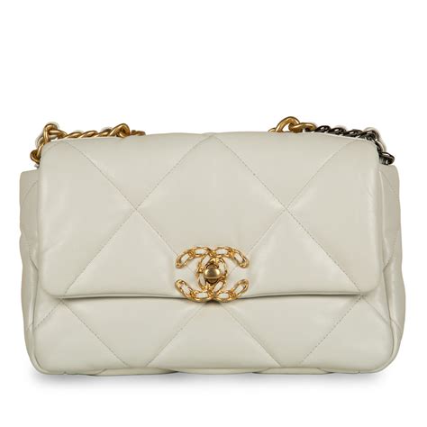 chanel 19 flap bag white|chanel 19 flap bag small.